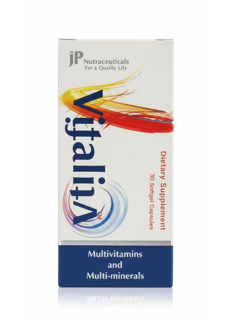 JP Nutraceuticals Vitalife 30 Softgel Capsules - Image 1